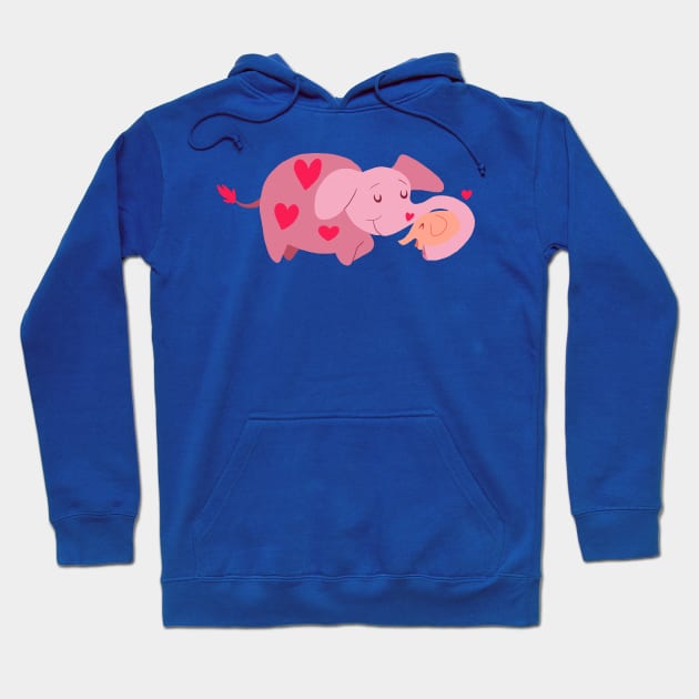 Mama Elephant and Baby Hoodie by saradaboru